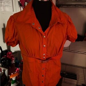 Cato Vibrant Orange Button-Down Shirt
